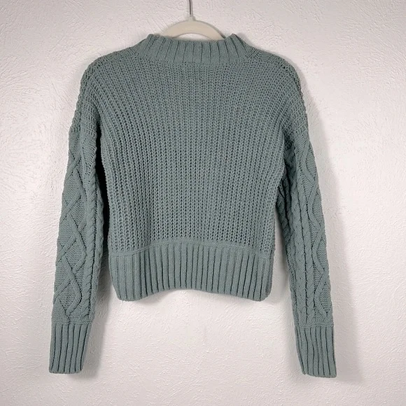 NWT Hippie Rose XS sage green chenille cable knit sweater - Picture 6 of 6